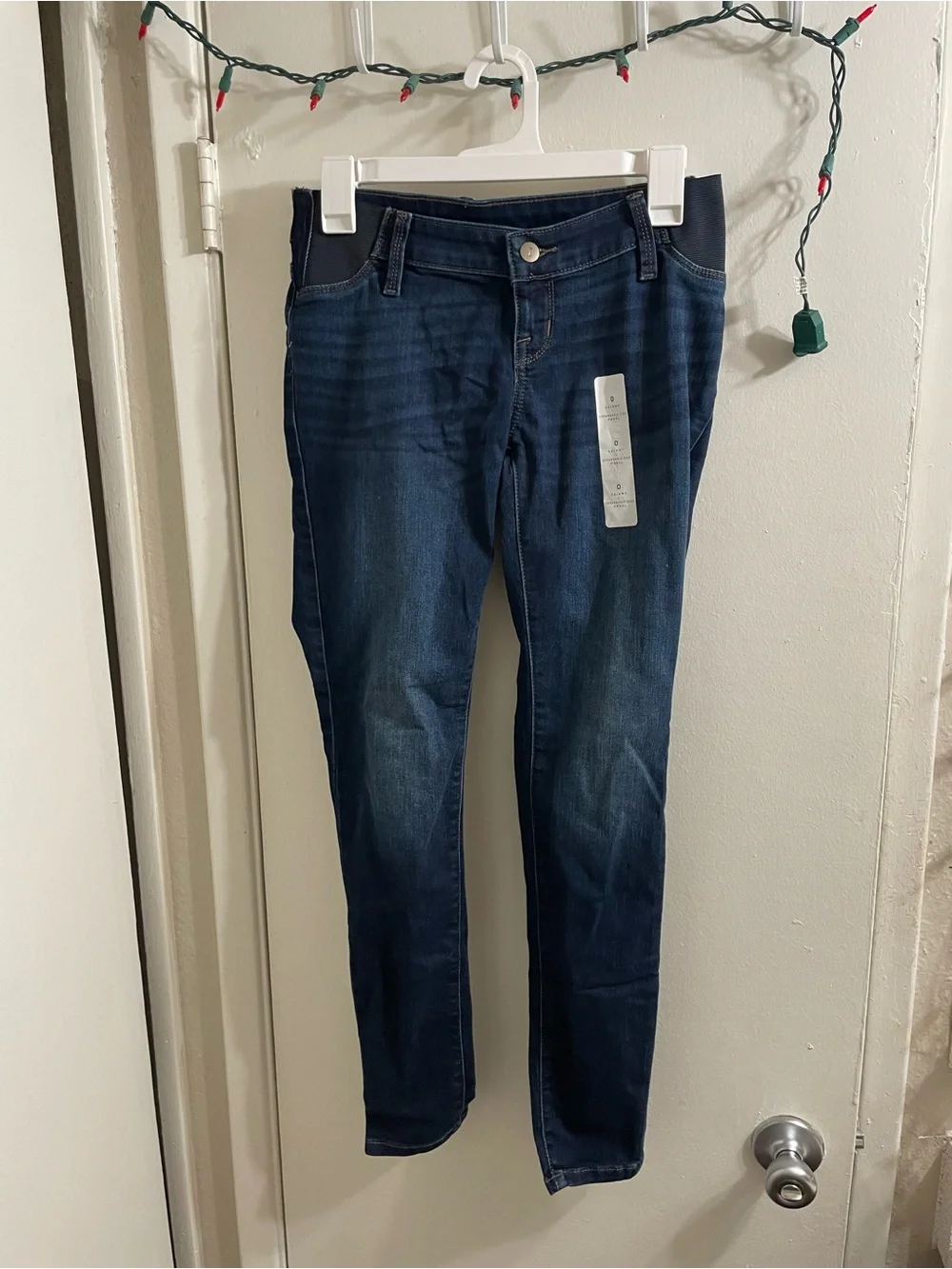 NWT Isabel Maternity Expandable Side Panel Skinny Jeans Dark Wash Size 0 29”